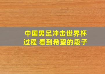 中国男足冲击世界杯过程 看到希望的段子